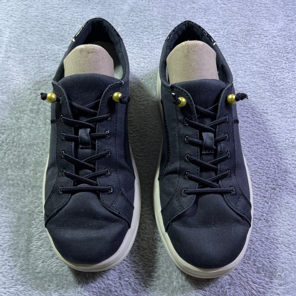 Hey Dude Karina Classic Black Canvas‎ Lace Up Sneakers Women US W8 EU 39